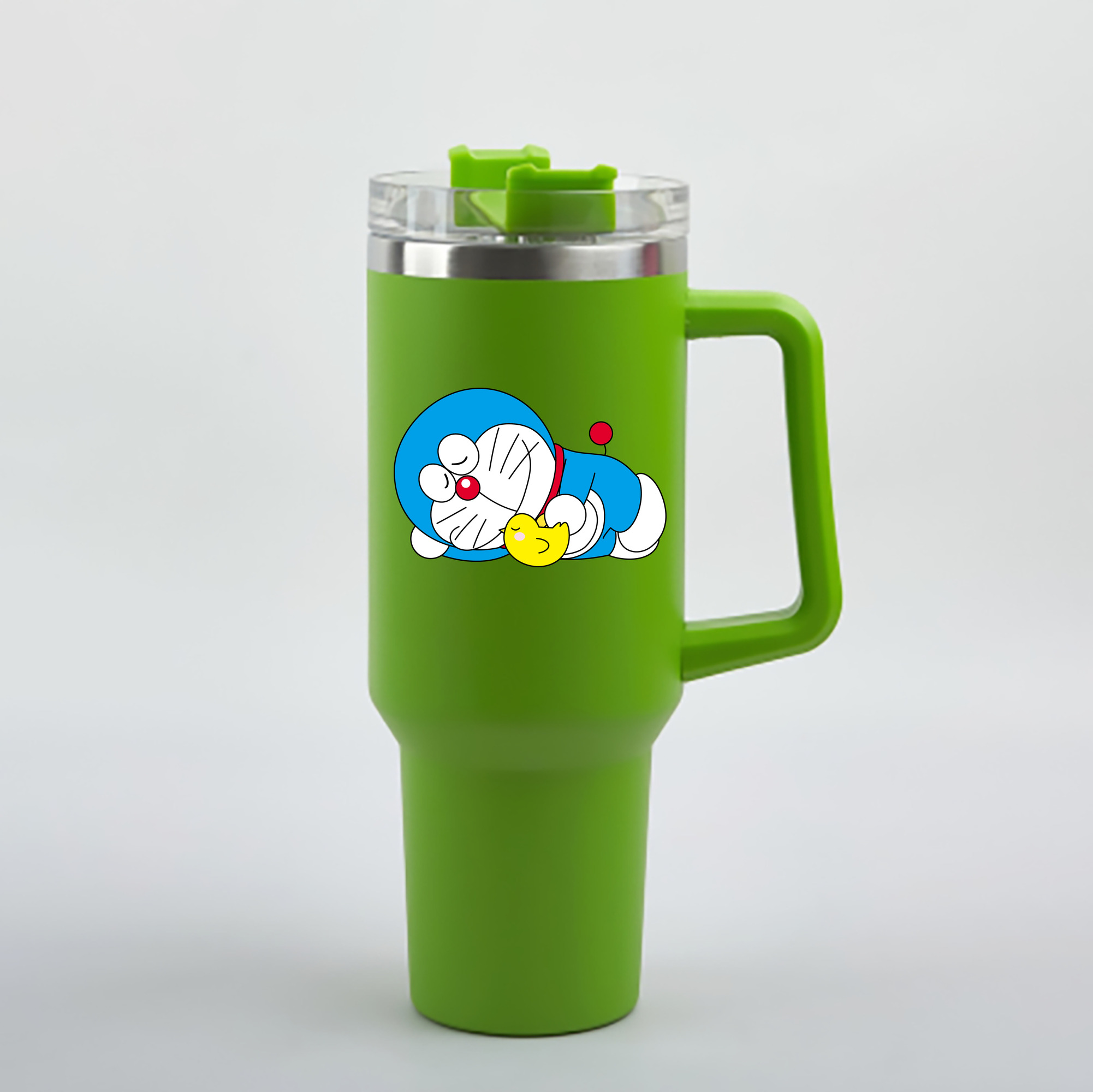 （画像用） ドラえもん Doraemon 1200mL車用タンブラー - クリスタルステッカー（プラスチックストロー付き）